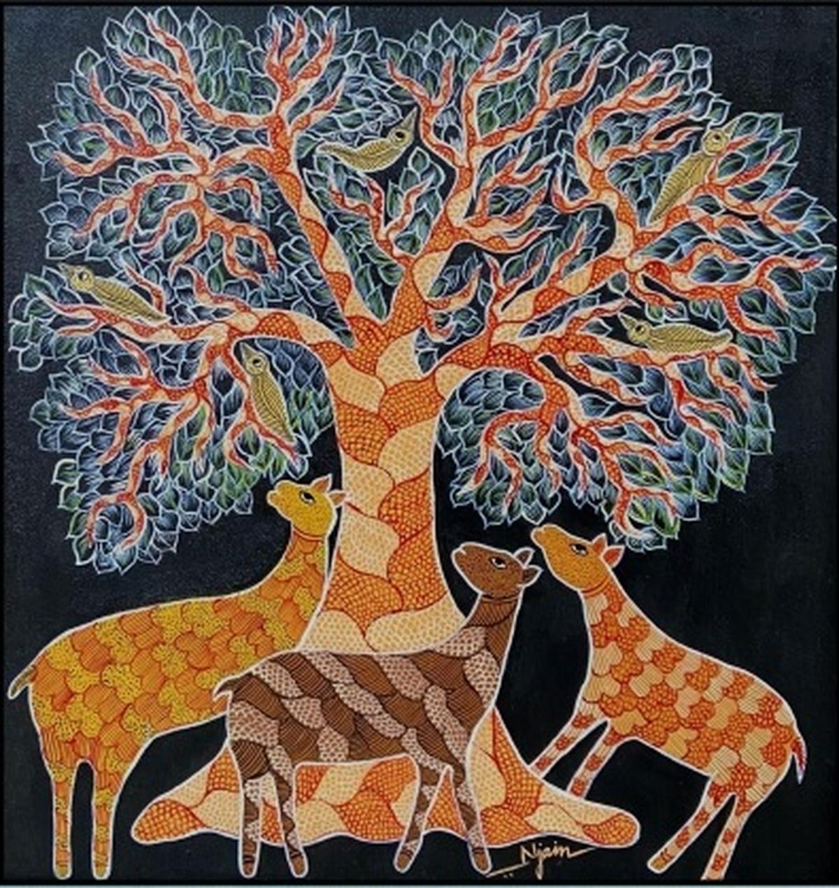 Narrating stories through Gond art, Neha Jain displays her works at